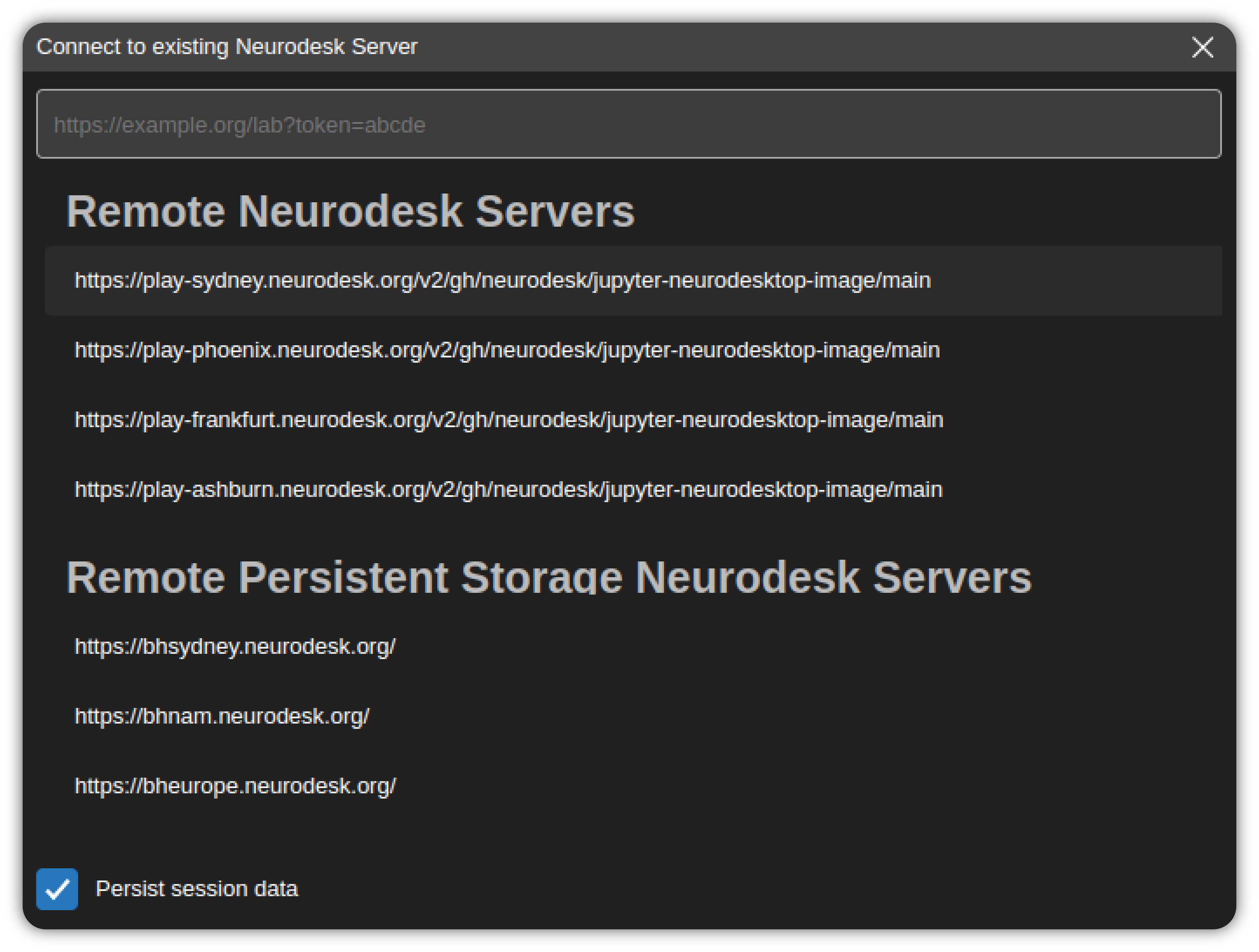 Connect to server
